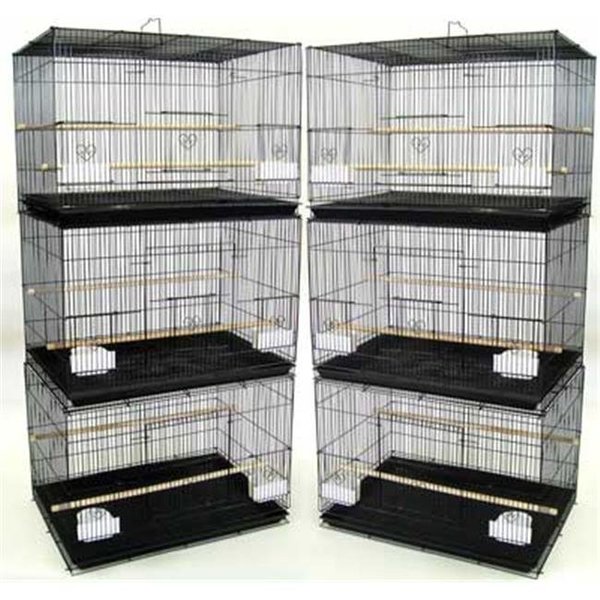 Peticare Lot of Six Small Bird Breeding Cages in Black PE866372